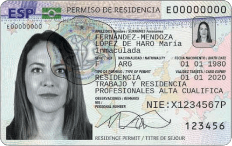 una tarjeta de residencia